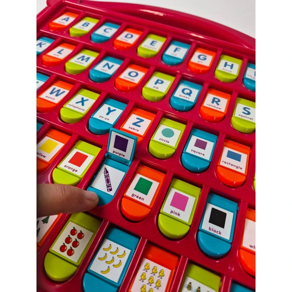 Battat Hide & Seek Alphabet Board Kids Educational Toy Red picture number flaps